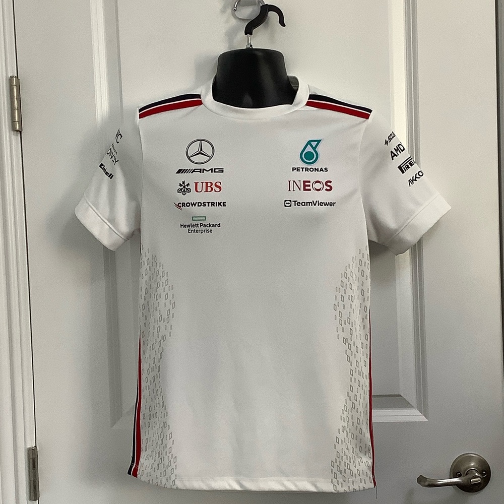 Mercedes AMG Petronas White and Red Men's Jersey